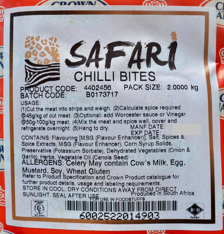 Safari Chilli Bite Seasoning 2kg